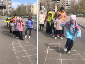 Группа продленного дня на прогулке.